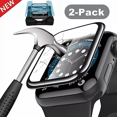 2 Pcs Fr Apple Watch Series 9 8 7 iWatch 40/45/41/49mm 3D Glass Screen Protector - Image 1 of 4