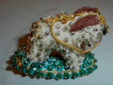 Sequin Beaded Christmas Ornament Rocking Horses 2.25"x2" Vintage