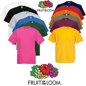  Mens T Shirt Fruit Of The Loom 100% Cotton Plain  T shirt Tee Shirts - Picture 1 of 16