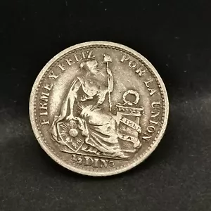 1/2 SILVER MONEY 1903 LIMA PEROU / PERU SILVER - Picture 1 of 3