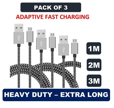 Premium Long Micro USB FAST Charger Cable Lead for Samsung S5 S6 S7 Edge + - Image 1 of 4