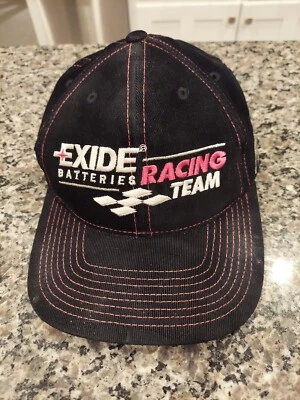 VTG Jeff Burton Hat Cap Mens Black Exide Batteries 99 NASCAR RARE Corduroy  - Image 1 of 4