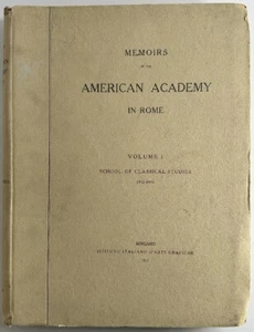 Memoirs of the American Academy in Rome Volume I School of Classical Studies 1.. - Foto 1 di 6