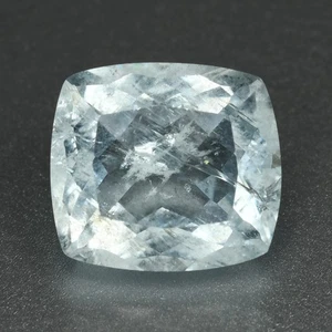 3.86 Ct Best Cushion Cut 10.2 x 9.3 MM 100% Natural Aqua Blue Brazil Aquamarine - Bild 1 von 5