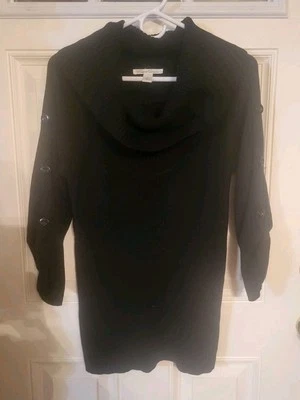 Nuevo Kenneth Cole New York XS Pullover Suéter Capucha Cuello Rico Negro Algodón Acrílico Foto 1 de 4