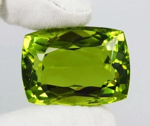 Fabulous Green Peridot Cushion Cut 99+ Ct Natural Loose For Pendant Gemstone - Picture 1 of 7