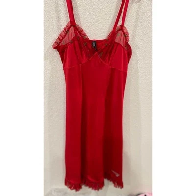 Vestido Victoria's Secret Rojo Chemise Para Mujer M Encaje Correas Ajustables Foto 1 de 4