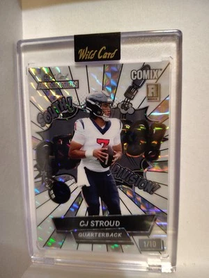 2023 CJ STROUD COMIX WILD CARD ROOKIE SILVER RC #1/10 Texans - Image 1 of 3