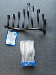 Menora Metall Kerzenhalter 11"x7 1/2" schwarze Farbe 45 silber ombre Kerzen 5 Zoll - Bild 1 von 9