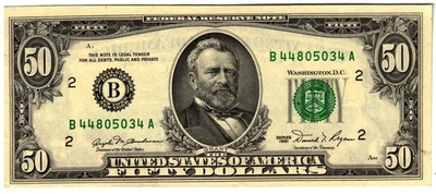 1981 USA 50 Dollar Banknote United States of America  a-UNC P472 B - New York NY - Image 1 of 2