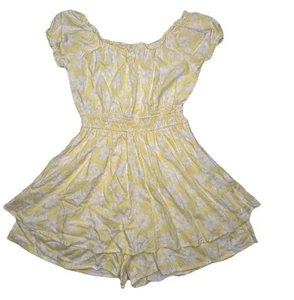 Art Class Girl's Size XL (14) Flutter Sleeve Smocked Skorts Dress Yellow daisy - Picture 1 of 9