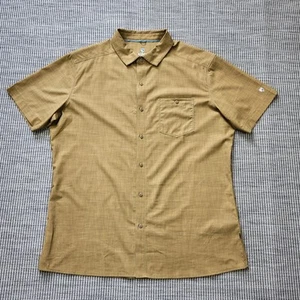 Kuhl Optimizr Shirt Mens L Tan Yellow Performance Hiking Walking Outdoor - Picture 1 of 12