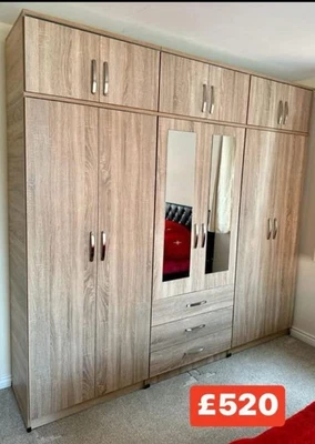 Brand New Beautiful 7ft6 Wide 6 Doors Cupboard With Top Boxes FREE FITTING ❤️ - Image 1 of 4