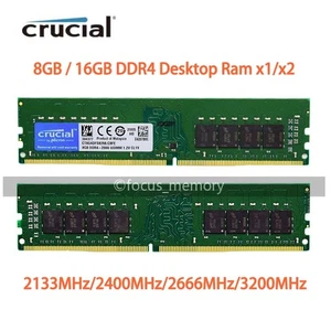 Memoria de escritorio DIMM Crucial 8 GB 16 GB 32 GB DDR4 2133 2400 2666 3200 MHz 288 pines - Imagen 1 de 15