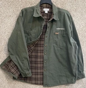 Carhartt Jacket S96 MOS Mens Size XL Green Canvas Flannel Lined Snap Shirt - Picture 1 of 16