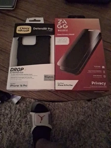 Otter Box Defender Drop7 Plus Compatible with iPhone 16 Pro Black plus prvsheild - Picture 1 of 1