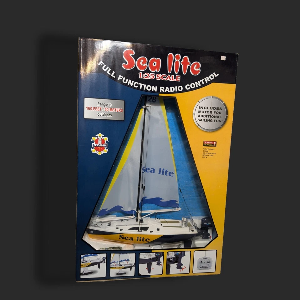 Golden Bright Sea Lite RC Radio Control Yacht Sailboat Boat 1-25 Scale - Image 1 of 4