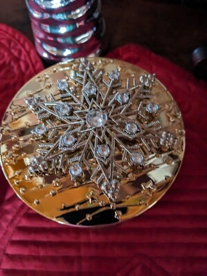 Bath Body Works Silver Snowflake Gemstone OR Tree Candle Holder Magnet Topper - Image 1 of 4