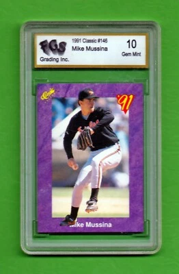 1991 Classic #146 Mike Mussina Graded Card Rookie FGS Grading Inc. 10 GEM MINT   - Image 1 of 2
