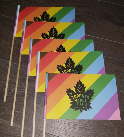 Toronto Maple Leafs Pride RAINBOW Flags Lot of 5 Cover