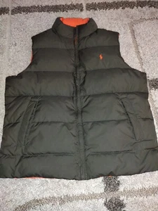 Polo By Ralph Lauren Boys Medium Reversible Puffer Down Vest Sleeveless 12/14 - Picture 1 of 5