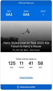 Harry Styles Love On Tour Ticket - Live at Kia Forum, Inglewood, CA, PIT