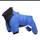 Small Winter Pet Dog Clothes Windproof  Puff Jacket Small pet Blue size small