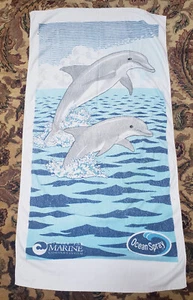 Vintage Ocean Spray Center for Marine Conservation Dolphins Beach Towel - Picture 1 of 3