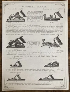 Book Clipping Photo Vintage Tools Wall Art Combined Planes Davis Tool - Picture 1 of 1