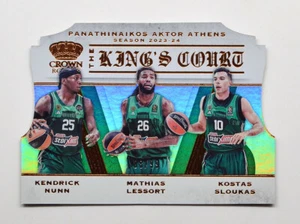 2023-24 Crown Royale EuroLeague The Kings Court Nunn Kostas Sloukas Lessort /99 - Picture 1 of 2