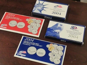 2004 US Mint set Lot Proof Set State Quarters Proof set Unc. Mint Sets D P coa - Picture 1 of 11