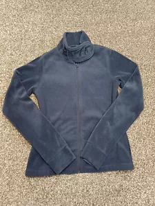 Bench Fleece Jacket Women XL Blue Full Zip Bodywarmer Spell Out - Picture 1 of 11