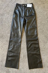 Paul Smith Womens Bootcut High Waisted Leather Trousers, Size Eur 38, UK 6, XS - Picture 1 of 14
