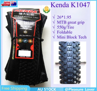 26x1.95 MTB Foldable Tire Folding Bead Knobby Mountain Bike K1047 Block 60 TPI - image 1 of 4