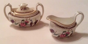 Vintage CORONET China/England - Milchkännchen & Zuckerdeckel - Ibis & Blumen (S/L) - Bild 1 von 6