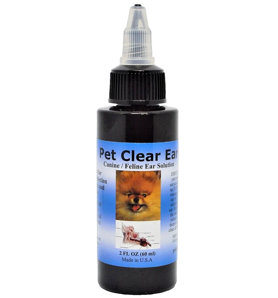 Pet Clear Ear Drops Fungus  Yeast  Bacteria Infection Dog Cat Medicine Treatment - Image 1 of 1