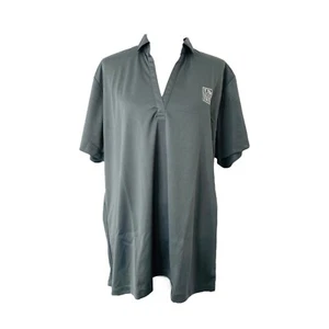 Women's Size 3X Polo Work Shirt UMA Steel Grey V-Neck Collared Short Sleeve - Picture 1 of 11