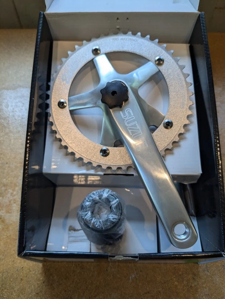 G2U Suzue Promax Crankset  170mm 24mm Spindle 2Piece Silver 46T 18 - Image 1 of 4