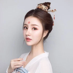 Wedding Headdress Chinese Hair Fork Korean Hanfu Hairpins Women Hair Sticks - Picture 1 of 12