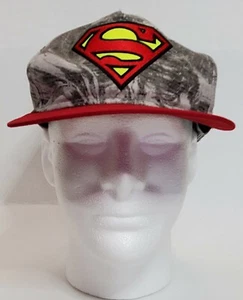 Superman Hat Ball Cap Camo Adjustable Red Brim/Visor - Picture 1 of 7