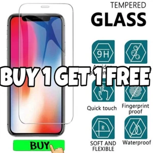 Tempered Screen Protector for iPhone 6/7/8/X/XR/11/12/13/14/15/16 PRO/PLUS glass - Picture 1 of 7