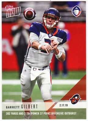 Garrett Gilbert Orlando Appollos 2019 Topps NOW #13 AAF 2.17.19 Print Run 224 - Image 1 of 2