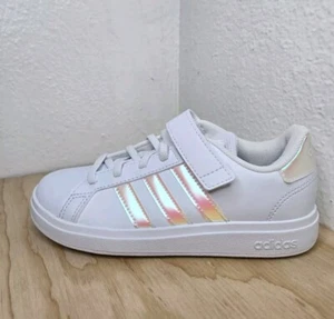 Kids' Adidas GRAND COURT 2.0 EL K  White/Iridiscent    GY2327     #21 - Picture 1 of 13
