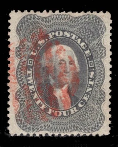 MOMEN: US BRIEFMARKEN #37 GEBRAUCHT ROT GESTEMPELT SUPER APP. PSE CERT LOT #80852 - Bild 1 von 3