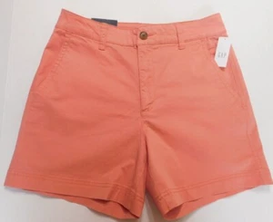Gap Women Shorts Coral Size 2 Cotton Spandex Girlfriend Khaki Stretch 5” NEW - Picture 1 of 3