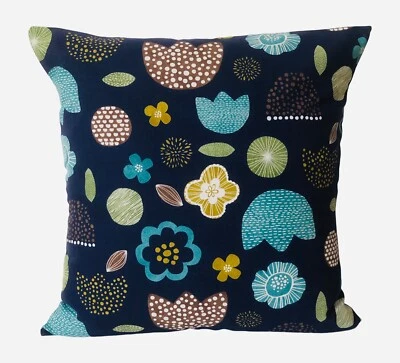 1 x Scandinavian Floral Print Linen Cotton Cushion Cover 16” 18” - Image 1 of 3