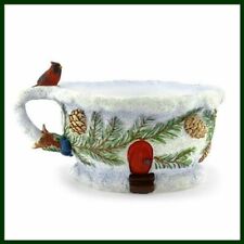 Winter Cardinal Fairy Garden Tea Cup Planter