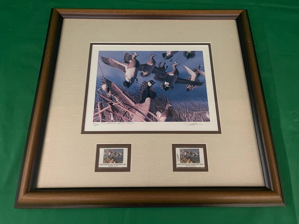 2000 Washington State Duck Stamp Print - Geese by Robert Steiner Artist Proof + - Image 1 of 3