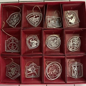 Vintage Twelve Days Of Christmas Ornaments International Silver Company - Picture 1 of 7
