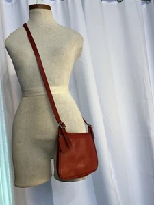Vintage rote Coach Legacy Hippie Klappe schmale Leder Umhängetasche #9142 TOP - Bild 1 von 17